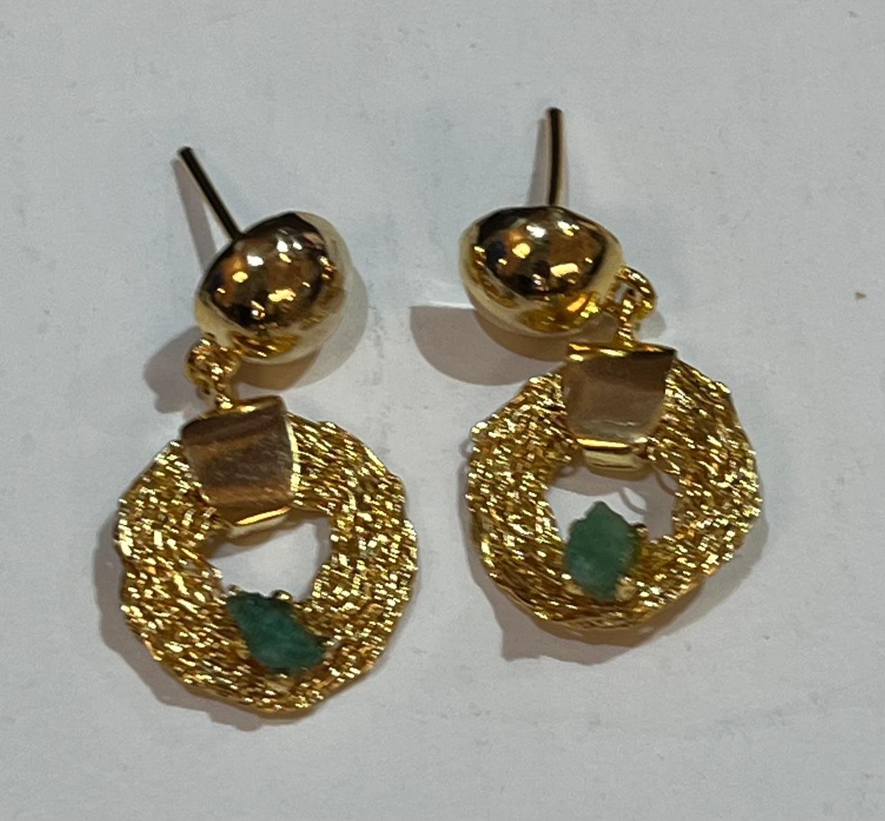 Aretes Argolla Esmeralda
